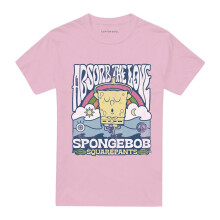 (L, Pink) SpongeBob SquarePants Unisex Adult Absorb The Love Poster T-Shirt