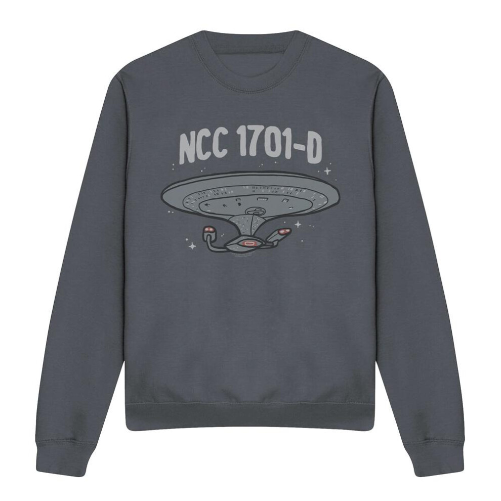 Star Trek (L, Charcoal) Unisex Adult The Next Generation Sweatshirt Multicoloured