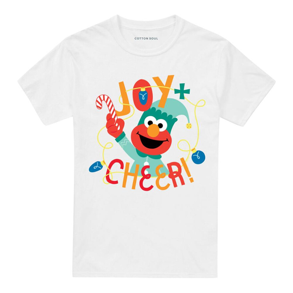 Sesame Street (5Xl, ) Womens/Ladies Joy And Cheer With Elmo Christmas T-Shirt White