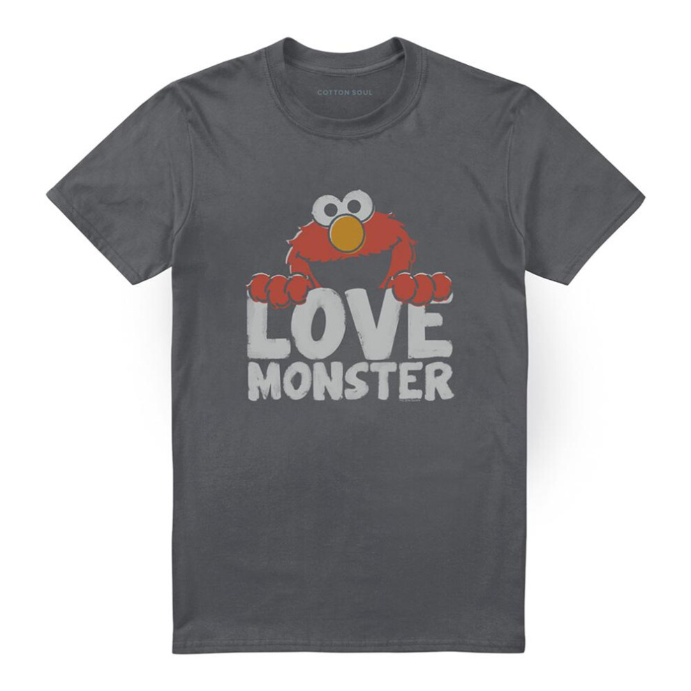 Sesame Street (Xxl, Charcoal) Unisex Adult Love Monster T-Shirt Multicoloured