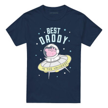(XXL, Navy) Peppa Pig Unisex Adult Best Daddy Pig In The Universe T-Shirt