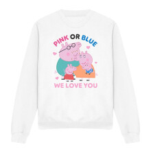 (M, White) Peppa Pig Unisex Adult Pink Or Blue We Love You Sweatshirt