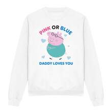 (XXL, White) Peppa Pig Unisex Adult Pink Or Blue Daddy Pig Loves You Sweatshirt