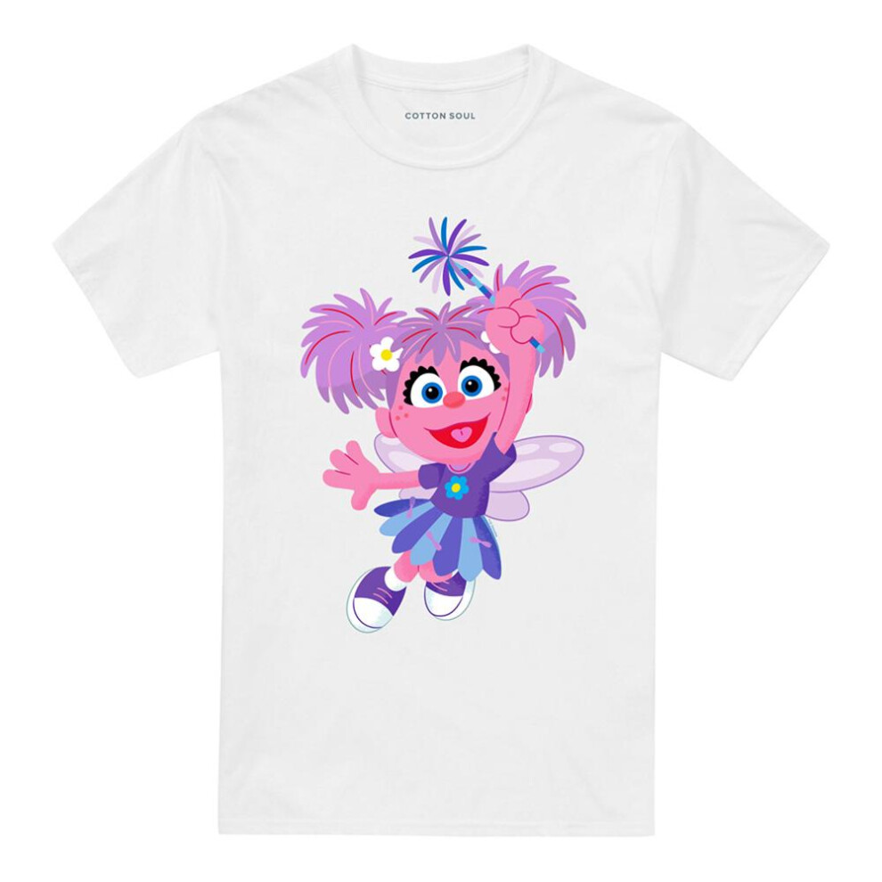 Sesame Street (S, ) Unisex Adult Furry Friends Forever! Abby Cadabby T-Shirt White