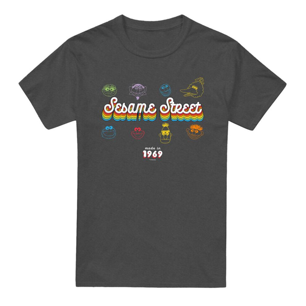 Sesame Street (3Xl, Charcoal) Unisex Adult Made In 1969 T-Shirt Multicoloured