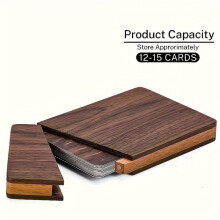 Portable Wood Business Card Holder Slim Wooden Card Case for Men, Desktop Business Card Organizer, for Offices & Home