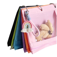 Pochette à Classeur Oxford Arc-en-Ciel 6 Couleurs, 3 Trous, Organiseur de Dossiers et de Reçus, Sac de Rangement Multifonctionnel pour Fournitures