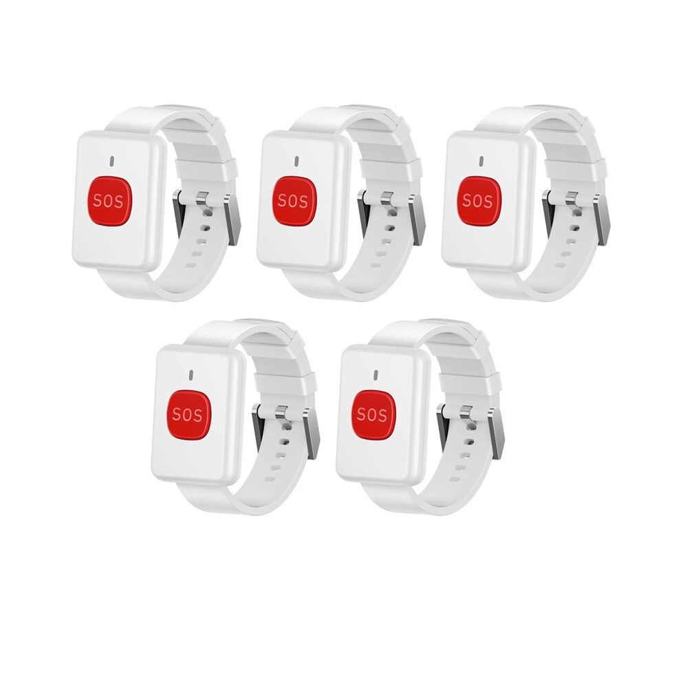5Pcs Watch Style Wireless Button for Alarm System Emergency Calling RF433Mhz Panic Button for Disable People Siren
