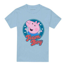 (M, Sky Blue) Peppa Pig Unisex Adult Team Boy George Pig Badge T-Shirt