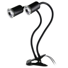 Lampada Riscaldante A Doppia Testa per Rettili con Morsetto, Luce per Rettili con Timer Intelligente per Tartarughe, Lucertole e Altro Ancora, Spina