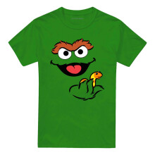 (XL, Kelly Green) Sesame Street Unisex Adult Holding Slimey Oscar The Grouch T-Shirt