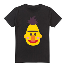 (5XL, Black) Sesame Street Unisex Adult Bert Kawaii Face T-Shirt
