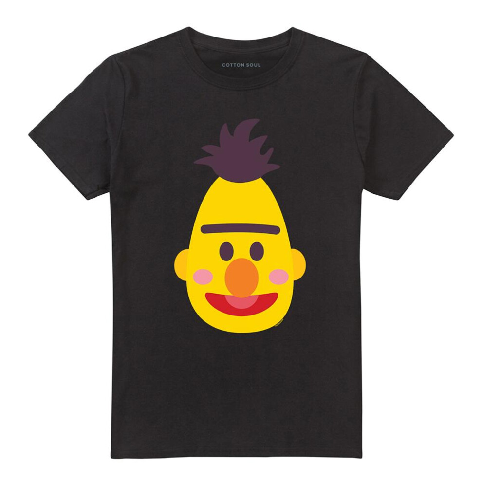 Sesame Street (5Xl, ) Unisex Adult Bert Kawaii Face T-Shirt Black