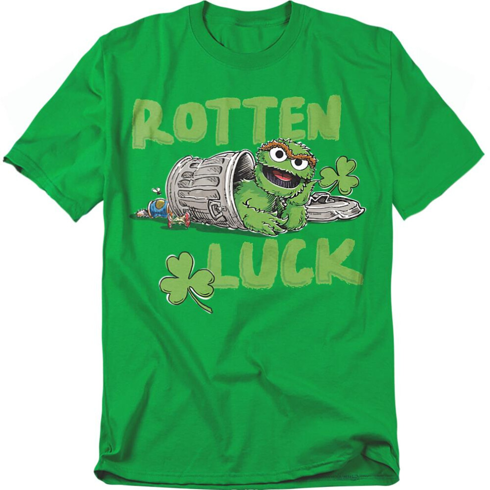Sesame Street (S, Kelly ) Unisex Adult Rotten Luck Oscar The Grouch T-Shirt Green