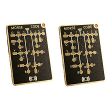 2 Stuks LED Morsecode Trainer Kaart Encryptie Oefenapparaat Morsecode Oefentrainer Morsecode Trainer Kaart Pro