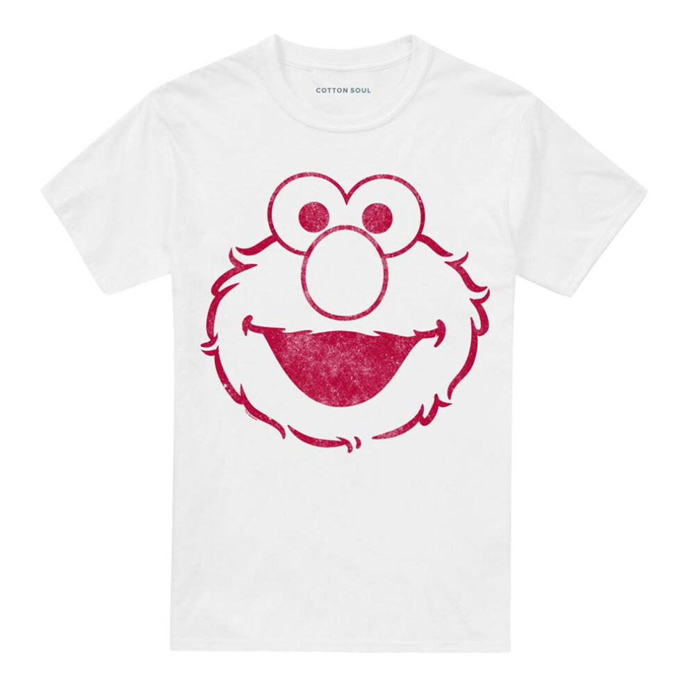 Sesame Street (3Xl, ) Unisex Adult Elmo Mono T-Shirt White
