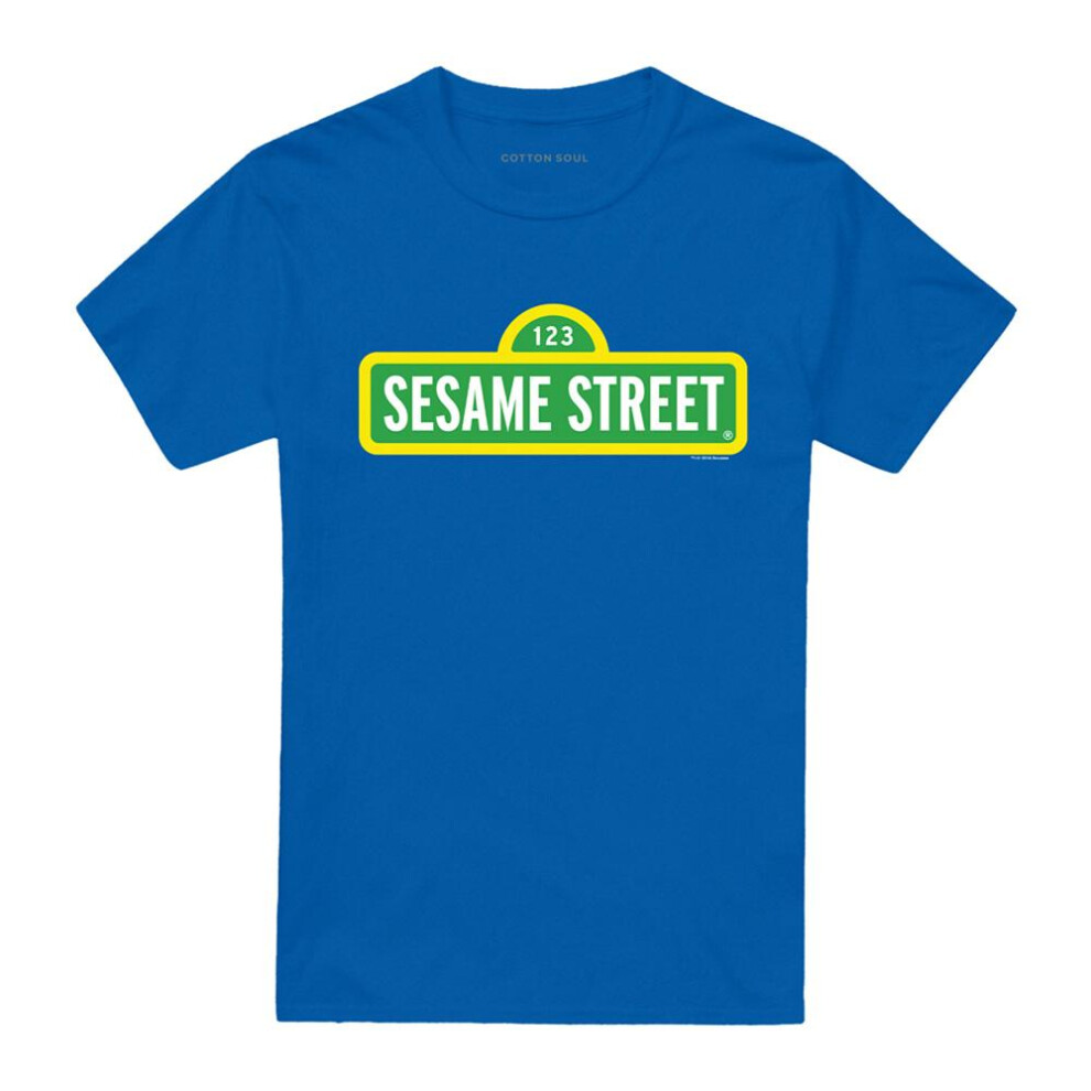 Sesame Street (4Xl, Royal ) Unisex Adult Logo T-Shirt Blue
