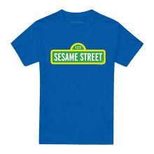 (S, Royal Blue) Sesame Street Unisex Adult Logo T-Shirt