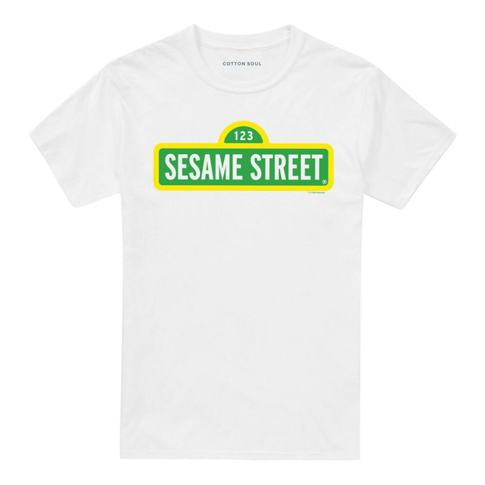 Sesame Street (3Xl, ) Unisex Adult Logo T-Shirt White