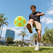 Paquete de 6 Bolsas de Fútbol Hackys Footbag Sacks, Bolsas de Fútbol de Felpa Tejidas A Crochet Hackys con Balón de Fútbol