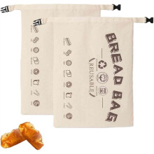 2 Pack Beeswax Bread Bags - Good Cotton Food Storage Wrap for Sourdough & Homemade Bread, Reusable Bags