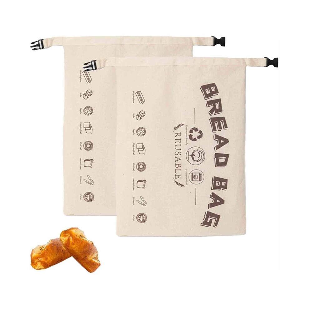 2 Pack Beeswax Bread Bags - Good Cotton Food Storage Wrap For Sourdough & Homemade Bread, Reusable Bags 4713534800331