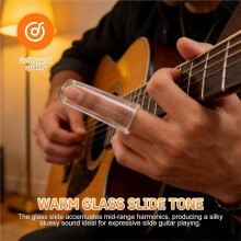Guitar Slide Set - 2-Piece Acrylic & Stainless Steel Slide for Guitar & Bass, Medium Tone Bar, Smooth Sustain