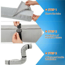 Gaine Isolante Améliorée pour Tuyau de Climatiseur Portable, Enveloppe en Feuille D'Aluminium à 3 Couches pour Tuyaux de 5" à 5,9", Améliore