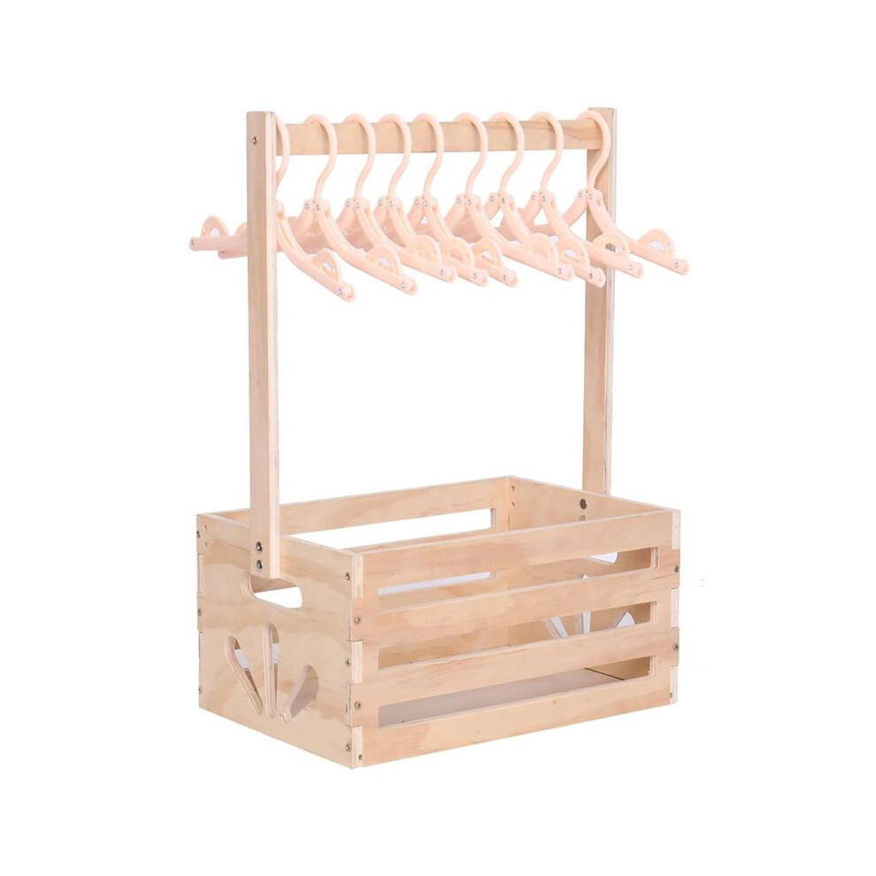 Wooden Baby Shower Crate Closet , Baby Storage Nursery Crate Hamper with Handle, Gift Basket Excluding Hange