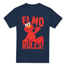 (3XL, Navy) Sesame Street Unisex Adult Rules Elmo T-Shirt