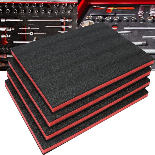 4 Pack 17.7 X12 X 1 Inch Tool Box Foam,Tool Foam Inserts for Cases,Storage Sheets for Toolbox