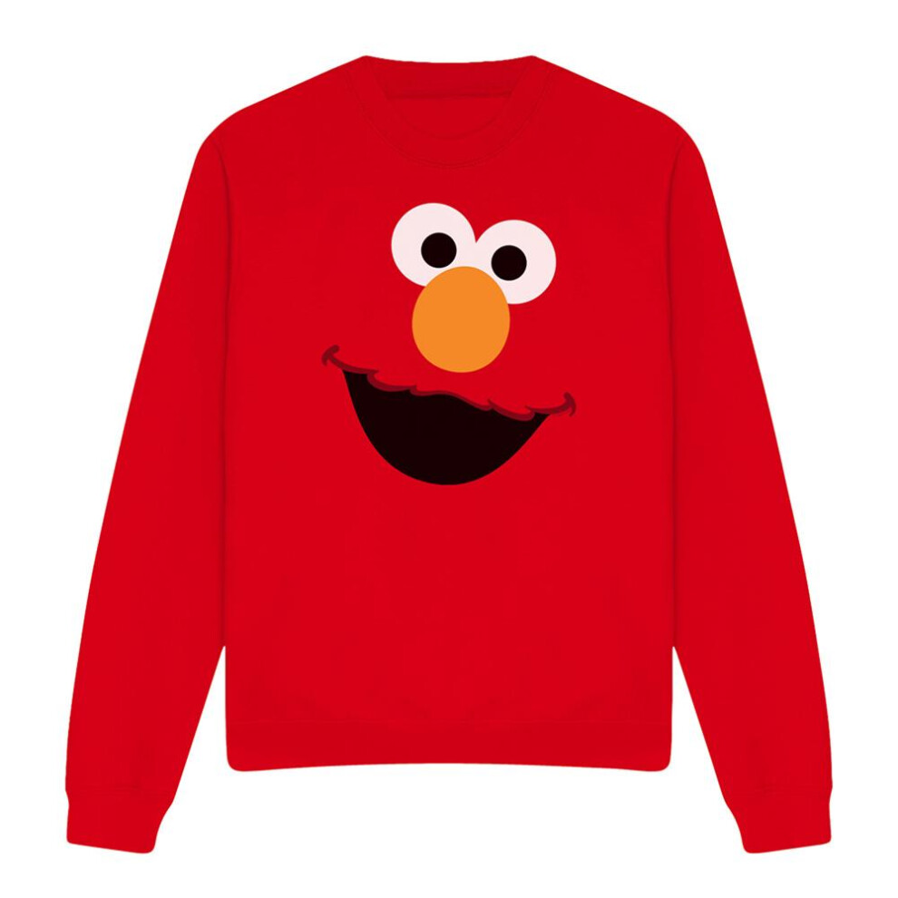 Sesame Street (Xxl, ) Unisex Adult Elmo Face Sweatshirt Red