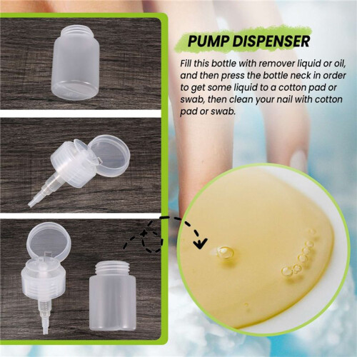70ml Nail Art Makeup Polish Plastic Pump Dispenser Bottle Remover 1