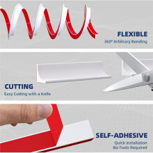40-Foot Flexible Decorative Trim, Peel and Stick Silicone Baseboard Trim, Self Adhesive Wall Corner Trim