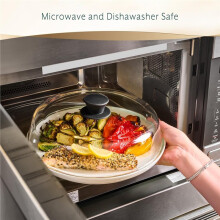 10inch Glass Microwave Splatter Cover for Food - Food Grade Dishwasher Safe - Cookware & Bakeware Mess Guard Lid