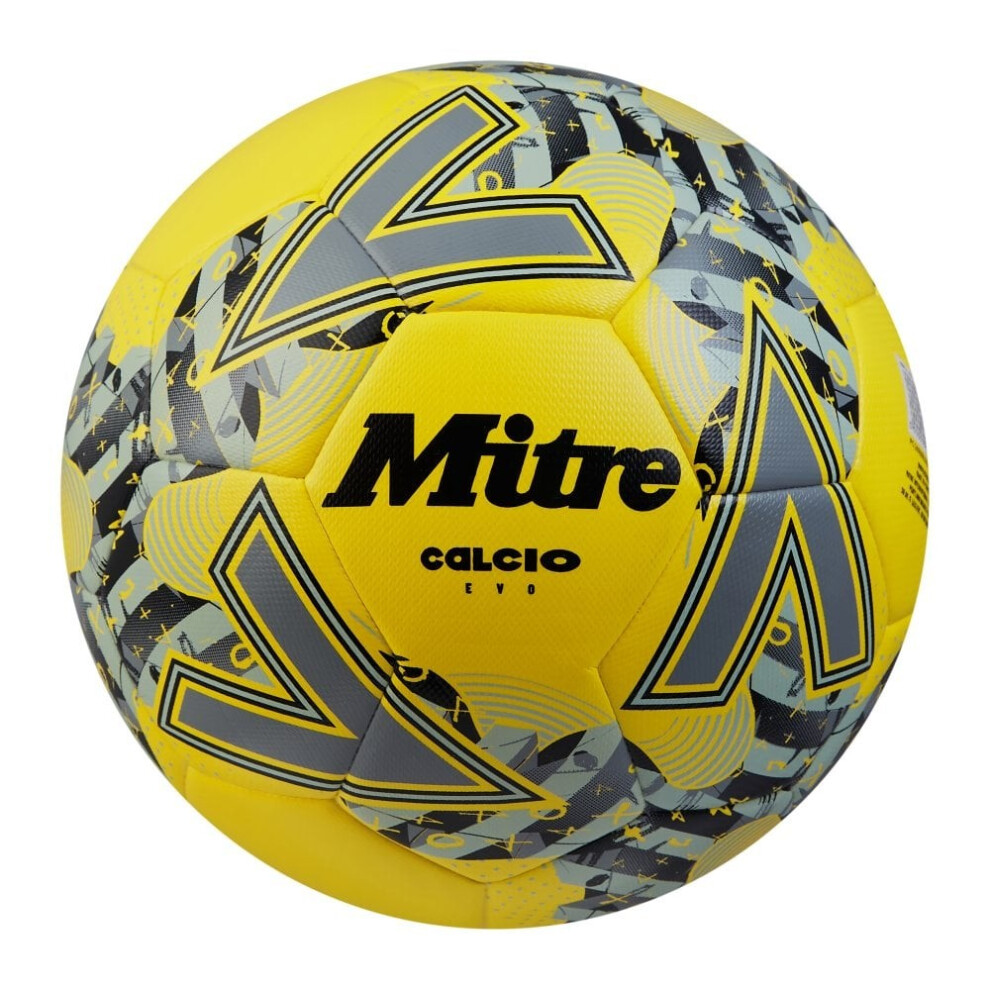 Mitre (5, Fluro ) Calcio Evo 24 Football Yellow/Black/Grey