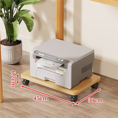 Under Desk Printer Stand with Caster Wheels Movable Printer Copier Shelf and CPU Holder for Heavy Duty Storage White