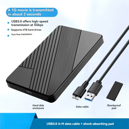 2.5 Inch  External Hard Drive Enclosure USB 3.0 to  Hard Disk Case SSD External Storage HDD Enclosure 1
