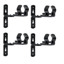 4 Pack Curtain Rod Bracket, Adjustable Curtain Rod Holders for Wall Ceiling Mount, Heavy Duty Window Drapery Hooks