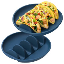 2 Pack Silicone Taco Holder Plates Reusable Taco Holder Silicone Taco Plates for Hard and Soft Tacos