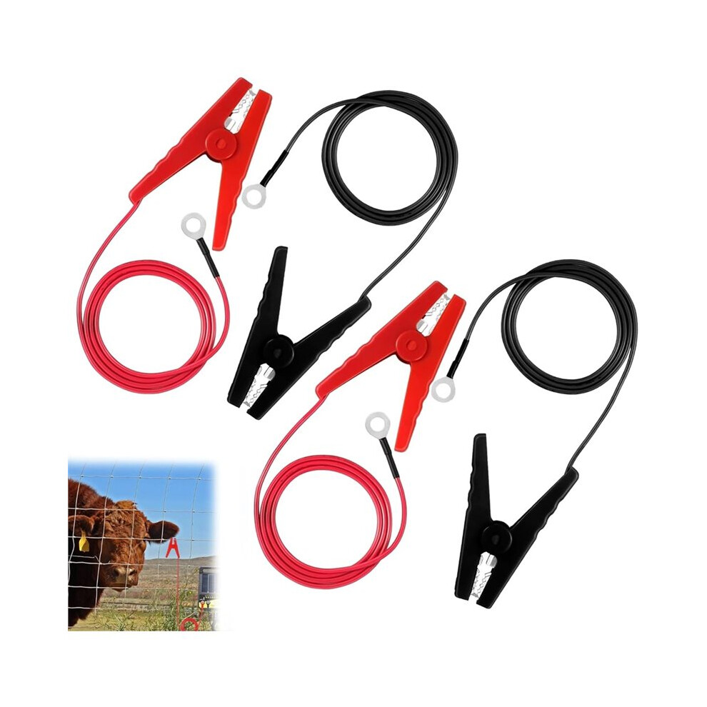 4Pc Electric Fence Wire For Reliable Power Transmission Electric Fence With Alligator Clips 3Ft Electric Fence Connector 4713650388812