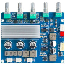 Placa Amplificadora de Potência Digital de 2.1 Canais TPA3116, Módulo Amplificador de Áudio de Alta Potência 2x50W+100W, 12V-24V
