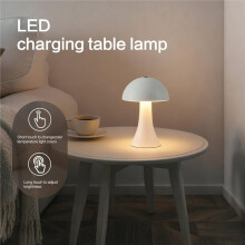 New Retro Mushroom LED Table Lamp - Rechargeable Touch Sensor Dimmable Ambient Light for Bedroom Bar Cafe Home Decor B