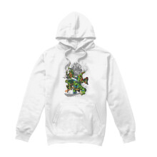 (S, White) Teenage Mutant Ninja Turtles Mens Shredder And Turtles Comic Hoodie