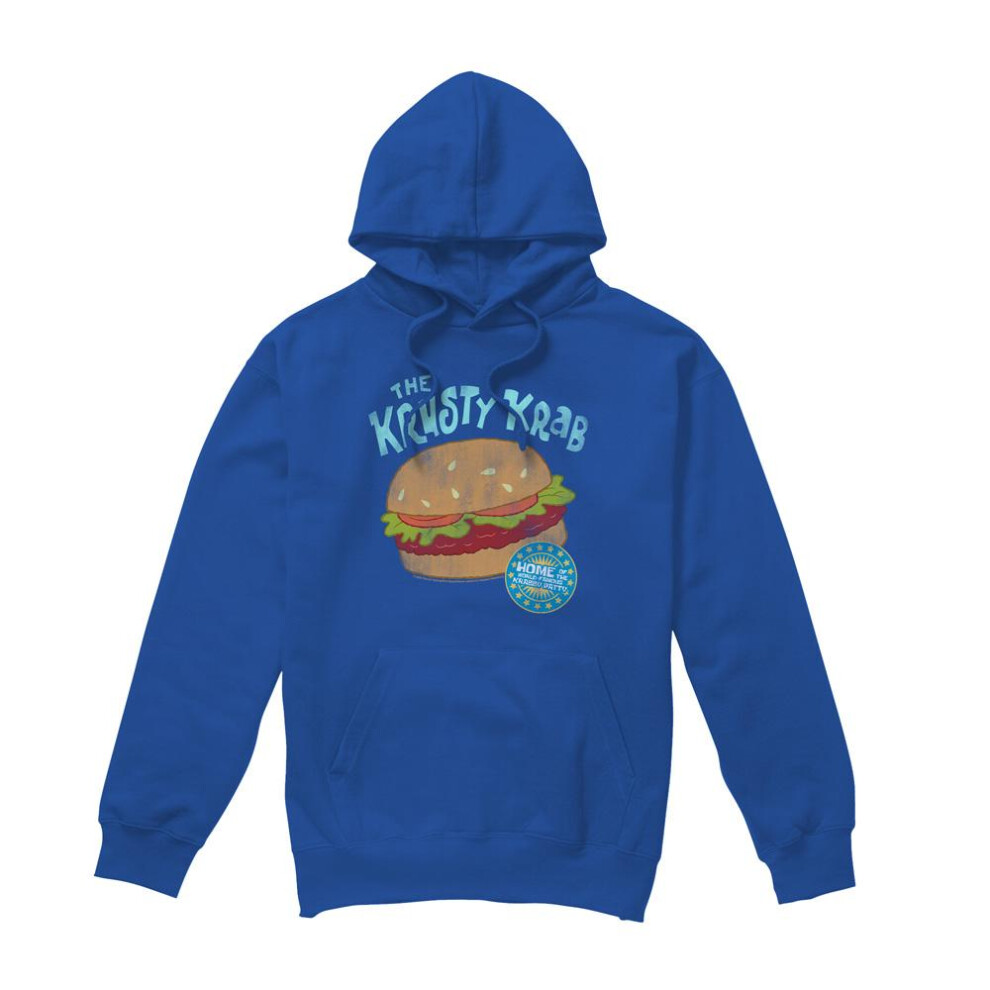 Spongebob Squarepants (Xxl, Royal ) Mens Krusty Krab Hoodie Blue