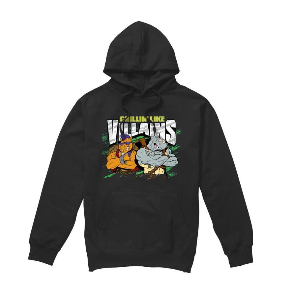 Teenage Mutant Ninja Turtles (M, Black) Mens Chillin Like Villains Hoodie