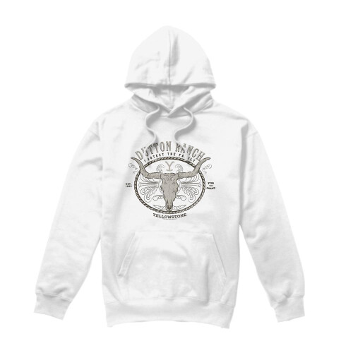 Yellowstone (S, White) Yellowstone Mens Dutton Ranch Hoodie