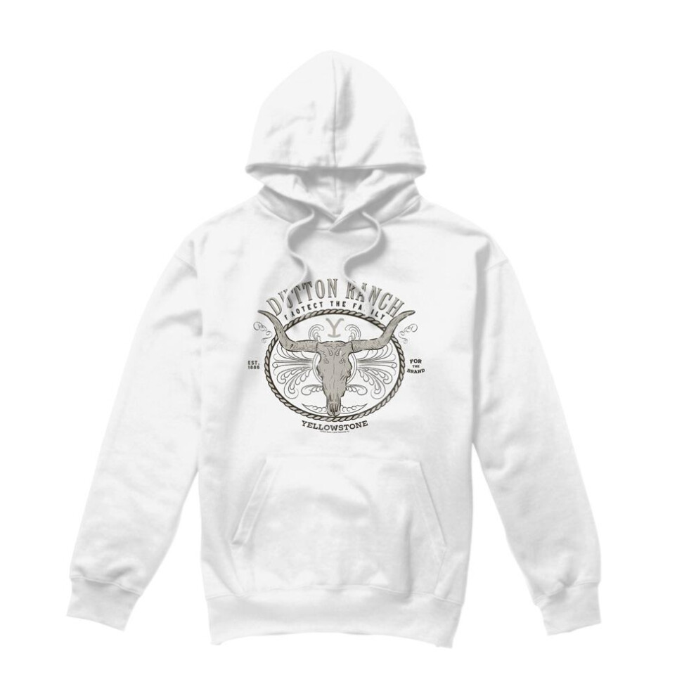 Yellowstone (S, ) Mens Dutton Ranch Hoodie White