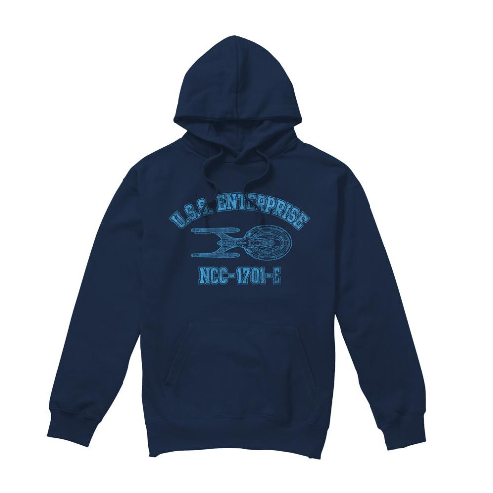 Star Trek (Xl, Navy) Mens Enterprise E Athletic Hoodie Blue,Multicoloured