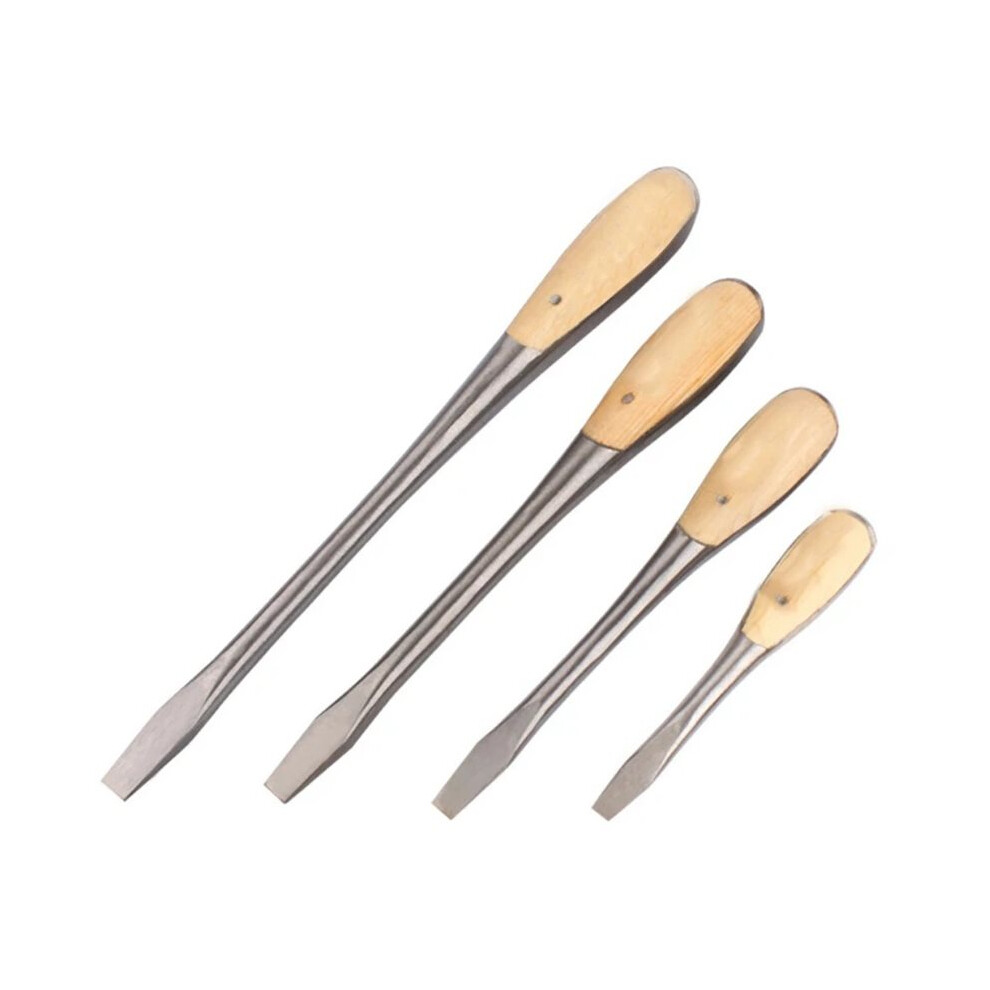 Heavy Duty Slotted Screwdriver Wooden Handle Knockable Flat Blade 6 8 10 12 In Wooden Handle Flathead Hand Repair Tool 6033793899883